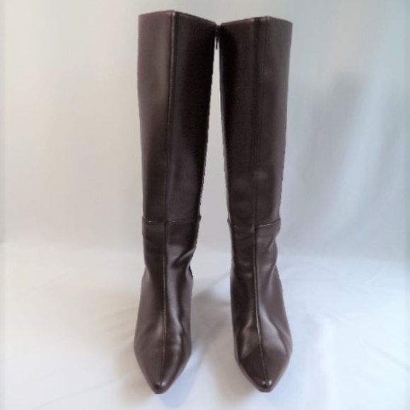 Chadwicks Tall Brown Leather Boots With Heels Sz 8 - Picture 2 of 8
